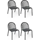 Fatboy Fred's Stoel Pak Van 4 Antraciet - Tuinstoelen Aluminium Anthracite - 106497