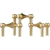 STOFF Nagel Nagel Kandelaar 3 Stuks Geborsteld Messing - Kaarshouders Brushed Brass - 9135
