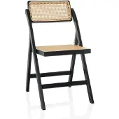 Hjh LIVING Vouwstoel / Eetkamerstoel TUDELA BAMBOO Bamboe / Rotan bruin