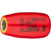 Hazet Dopsleutel · geïsoleerd 880KV-8 · 3/8 inch (10 mm) vierkant hol · Buiten-zeskant-tractieprofiel · SW 8 mm