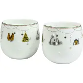 Wik & Walsøe Julemorgen Story theelichthouders 2-pack Wit