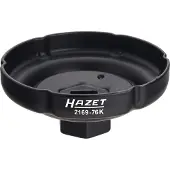 Hazet Oliefitersleutel 2169-76K · 1/2 inch (12,5 mm) vierkant hol · Ribbelprofiel · SW 76 mm