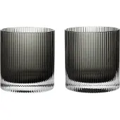 Ferm Living Ripple tumbler glas 25 cl 2-pack Smoked Grey