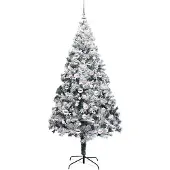 vidaXL Kunstkerstboom Wit 210 cm PVC en Staal en Kunststof