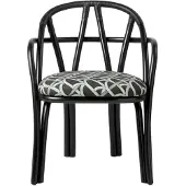 Gubi Bistra Eetkamerstoel / Reales Pattern 003 - Stoelen Rotan Ebony - 10140944