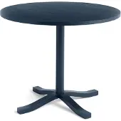 HAY Pastis Table eettafel Ø90 Steel blue lacquered ash