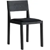 Vaarnii 016 Maasto Dining Chair stoel Zwart gebeitst grenen, gestoffeerde zitting zwart