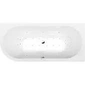 Polysan Viva Whirlpoolbad rechts, 185x80x47cm, Highline Hydro-Air, chroom