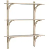 Swedese Levi plankrek 3 planken Wit gepigmenteerd eik-messing, 90 cm