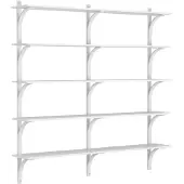 Swedese Levi plankrek 5 planken Witgewassen espen-aluminium, 180 cm