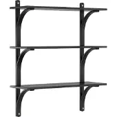 Swedese Levi plankrek 3 planken Zwartgebeitst essen-messing, 90 cm