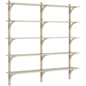 Swedese Levi plankrek 5 planken Witgepigmenteerd eik-messing, 180 cm