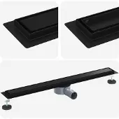 vidaXL Doucheafvoer 2-in-1 met 360° Sifon Zwart 80 cm