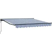 vidaXL Zonnescherm Frame Blauw en Wit 350 x 250 cm