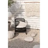 Sweet living Zwarte Rotan Loungestoel - 65x71x78 Cm