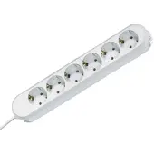 Bachmann SMART stekkerdoos 6x geaard contact, wit, 3 m