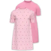 ONLY Meisjes mini rila tweedelige nachtkleding jurk - Romance Rose