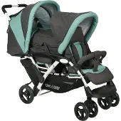 Chic 4 Baby - Dubbele kinderwagen DUO met draagmand en regenbescherming, geschikt voor twee kinderen