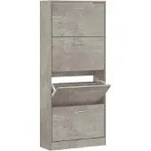 vidaXL Schoenenkast 63x24x147 cm bewerkt hout betongrijs