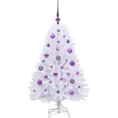 vidaXL Kunstmatige Hinged Kerstboom Wit 120 cm PVC en Staal