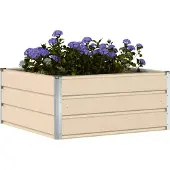 vidaXL Plantenbak Ivoor 100 x 100 x 45 cm Staal