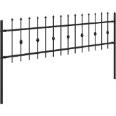 vidaXL Spieshek ASTEN, 200 x 110 cm, stalen hek met poedercoating, zwart