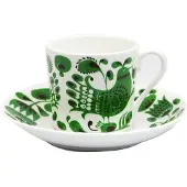 Gustavsberg Turtur Coffe Cup With Saucer Straight - Koffiekopjes Mix - 425330