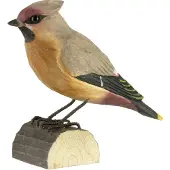 Wildlife Garden Decobirds Met De Hand Gesneden Vogel Pestvogel - Houten beeldjes Massief Hout Brown - WG418