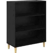 vidaXL Dressoir Zwart Eiken 69,5 x 32,5 x 90 cm Bewerkt hout