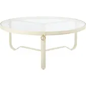 Gubi Adnet Circular Koffietafel Cream Leather | Ø100 cm