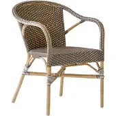 Sika-Design Madeleine Caféstoel Met Armleuning - Stoelen Rotan Taupe - 9187WHCP