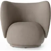 Ferm Living Rico lounge chair fauteuil warm grey, brushed