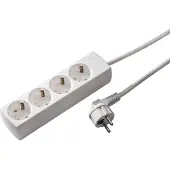 Kaiser Martin 4-voudige contactdoos 45 graden aardcontactkabel 1,5m (Europese Stekkerdoos) - 1048ZL/15W/KWS