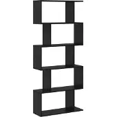 vidaXL Boekenkast 5-laags 70 x 24 x 161 cm Bewerkt hout Zwart Eiken