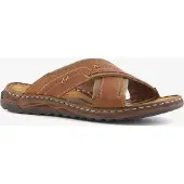 Van Beers leren slippers heren bruin maat 42