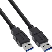 InLine USB naar USB kabel - USB3.0 - tot 2A / zwart - 5 meter
