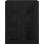 vidaXL Dressoir Zwart Eiken 69,5 x 34 x 90 cm Bewerkt hout