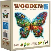 Wooden City Wooden.City houten puzzel - kleurrijke vlinder - educatief speelgoed.