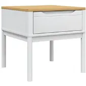 vidaXL Lamptafel FLORO 55x55x54 cm massief grenenhout wit