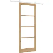 vidaXL Schuifdeur Naturel 93 x 232 cm Massief grenenhout en glas