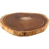 Mustang Snijplank Acaciahout – Ø35-40 cm – Robuuste Houten Serveerplank met Sapgeul