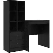 vidaXL Bureau, zwart, eikenlook, 115,5 x 50 x 127 cm, 2 stuks.