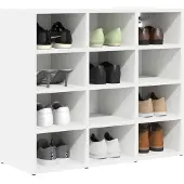 vidaXL Schoenenkast 77,5 x 30 x 67 cm Bewerkt hout Wit