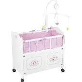 Braet Poppenbed met kast en mobiel - Wit Hout
