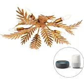 QAZQA Vintage Smart Plafondlamp Goud 70 cm incl. 5 WiFi B35 - Botanica