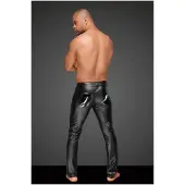 Noir Wetlook trousers with PVC pleats - XL - Black