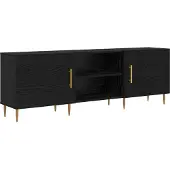 Syfax TV-kast Zwart eiken 150 x 30 x 50 cm Bewerkt hout