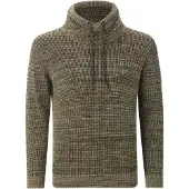 Jan Vanderstorm Comfort Fit Trui Shawl kraaggroen, Melange
