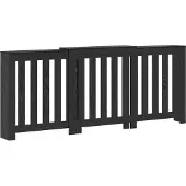 vidaXL Radiatoromsluiting, zwart, eikenlook, 205 x 21,5 x 83,5 cm