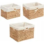 vidaXL Opbergmanden 3 st Waterhyacint 35 x 30 x 25 cm Naturel